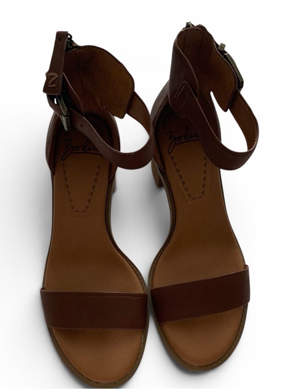 Zodiac Women’s Brown Leather Ankle-Strap Sandals